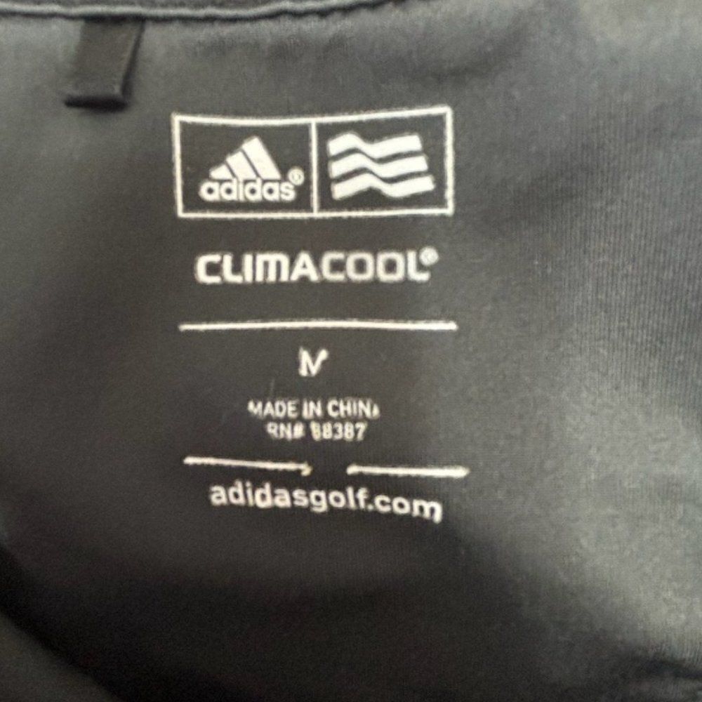 Adidas Black and Floral  V-Neck Golf Shirt‎ Activewear ClimaCool Size Medium - Picture 4 of 4